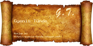 Gyenis Tünde névjegykártya