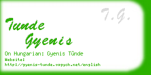 tunde gyenis business card