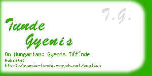 tunde gyenis business card